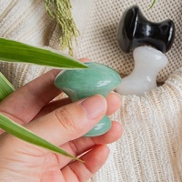 Quartz Rose Naturel Vert Aventurine Visage Guasha Pierre Blanc Jade Visage Yeux Masseur Grattage Personnalisé Champignon Gua Sha Outil