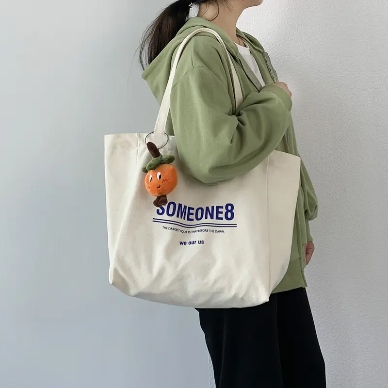 Özel baskılı geri dönüşüm düz organik pamuk tuval Tote çanta büyük kullanımlık tuval pamuklu alışveriş çantası Logo ile