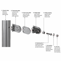 Toption Support de verre en acier inoxydable 304 en forme de D, pince de fixation pour rampe d'escalier, finition satinée, main courante réglable pour balustrade et verre de terrasse