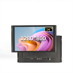 Monitor touch screen industriale da 14 pollici con telaio aperto, display widescreen 1280 x 800, montaggio a parete, monitor CCTV, HDMI, BNC, AV, USB - Product Image 2