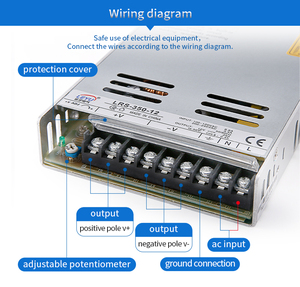 LRS-350 ซีรีส์ 350W แหล่งจ่ายไฟแบบสวิตชิ่งในตัว 3.3V/4.2V/5V/12V/15V/24V/36V/48V ช่องจ่ายไฟเดี่ยว พัดลมในตัว ขนาดบาง 30 มม. <span class=keywords><strong>1U</strong></span> - Product Image 4