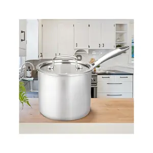 European Style Cookware 16*14cm Non Stick Triply Stainless Steel Cooking Pots Sauce Pan