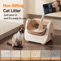 Bac à litière pour chat entièrement automatique, grande capacité, anti-odeurs, intelligent, en plastique ABS, MS01, style ouvert, autonettoyant, compact