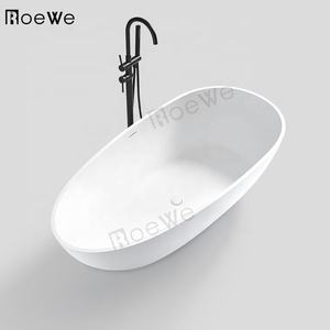 Bañera de piedra artificial bañera de hidromasaje para una persona baño moderno resina bañera de pie libre para hotel - Product Image 5