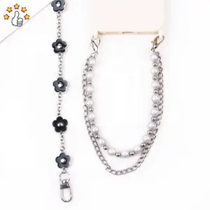 Luxury Zinc Alloy Phone Case Chain And Silver Color Phone Charm For Fashion Mobile Phone Chain