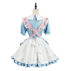 Japanese Style Maid Cosplay Dress Blue White With Bell Anime Lolita Costume For Role Playing - Product Image 3