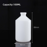 Vial Transparente para Inyección de Vacunas Veterinarias para Mascotas, 100 ml, Estéril, con Tapón de Goma PP/HDPE, Botella para Medicamentos Líquidos