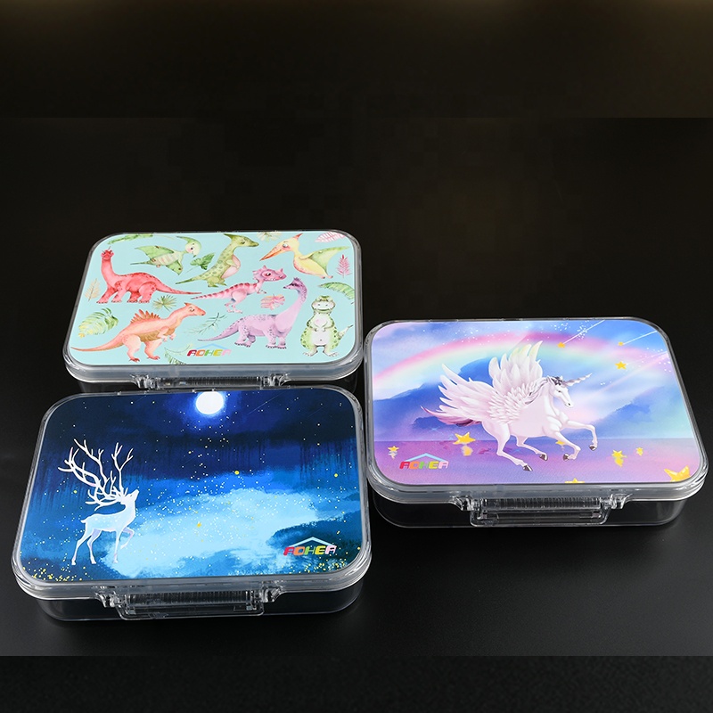 2021 г., милая коробка для обедов с принтом для детей, герметичный контейнер для микроволновой печи, Прозрачный детский прочный Ланчбокс из тритана