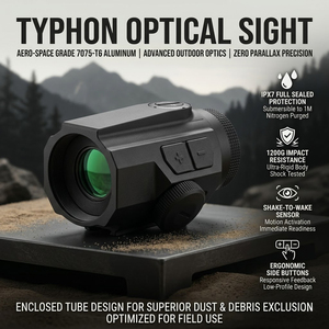 Lunette de visée tactique TYPHON 3X avec grossissement optique, point rouge, boîtier en aluminium léger, réglage de précision haute pression, pour la chasse - Product Image 1