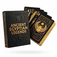 Jeu de cartes personnalisé Égypte Ancienne pour bébés, noir et or, jeu de poker avec estampage holographique, cadeau en papier