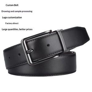 Cinto Masculino de Couro Genuíno com Listras Dupla Face, Estilo Sofisticado e Popular, com Fivela Giratória para Uso Diário - Product Image 2