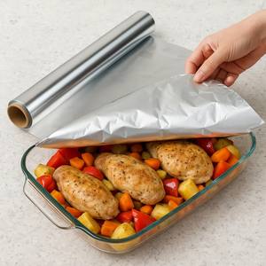 High Purity Aluminium <strong>Foil</strong> 450MMx50M Catering <strong>Foil</strong> Micron Thick <strong>Foil</strong> with Tissue <strong>Paper</strong> - Product Image 4