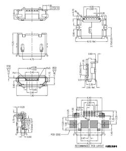 ขั้วต่อไมโครยูเอสบีแบบติดตั้งบนพื้นผิว ขั้วต่อไมโครยูเอสบี 5 พิน ชนิด <span class=keywords><strong>B</strong></span> ตัวเมีย - Product Image 3