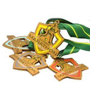 Medali Emas kustom lengan gulat olahraga dan medali