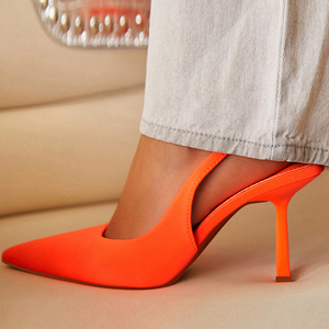 Factory Spot Female Pump 2024 New Pointed Toe Stiletto Fashion Color One Large Size Single Shoe Buckle Heel <b>Sandals</b> - Product Image 4