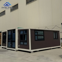 Luxuriöses 20ft 40ft Modernes Strukturiertes Erweiterbares Stahl-Containerhaus 2 Schlafzimmer Vorgefertigte Modulare Villa Wohnzimmer Marmor-Lagerhaus