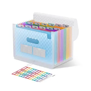 Wasserdichter A4-Dokumente-Papier-Organisator 24 Taschen erweiterbare Tasche Akkordeon personalisierter sich erweiternder Dateifoldter mit Taschen