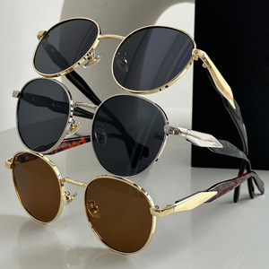2025 New Oval Metal Personality Sun Glasses for Women in Europe and the United States Fashion Big <b>Frame</b> Street <b>Sunglasses</b> - Product Image 2
