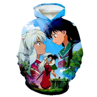 Fitspia Inuyasha Hoodie gambar Anime Jepang 3d, Sweatshirt Mode Pria Wanita, Hoodie ukuran besar, pullover olahraga anak-anak