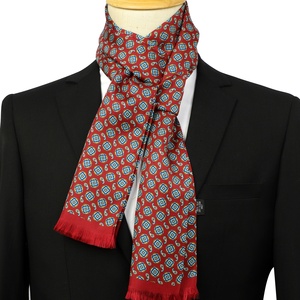 <span class=keywords><strong>Elegante</strong></span> <span class=keywords><strong>Sciarpa</strong></span> in Pura Seta Italiana <span class=keywords><strong>Blu</strong></span> con Stampa Naturale di Alta Qualità per Uomo - Product Image 2