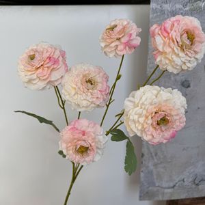 Arreglo de flores de peonía de rosas artificiales de simulación de 6 cabezas para FONDO DE BODA producto decorativo de alta calidad - Product Image 5