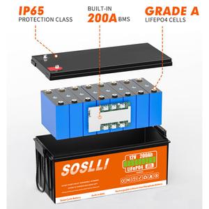 深循环磷酸铁锂电池 12V 24V 100Ah 200Ah 300Ah 400Ah 锂离子电池组，适用于太阳能系统、叉车、高尔夫球车、AGV - Product Image 2