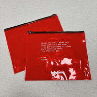 Sac à fermeture éclair en PVC rouge de luxe, sac à fermeture éclair coloré, personnalisé avec logo, emballage transparent pour bikini, sacs à fermeture éclair