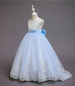 Vestidos largos de encaje de flores para niñas, de color marfil multicolor, blanco de diseñador, para dama de honor, púrpura, para boda, gran oferta, 2022 - Product Image 4