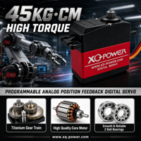 Vente en gros de servomoteurs numériques XQ POWER 7.4V 40KG XQ-S3240M, servomoteur standard ultra-compact, léger, à couple élevé, servomoteur à l'échelle 1/5