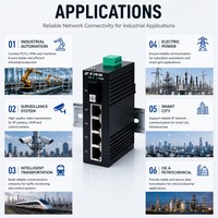 Convertidor de Medios de Fibra Óptica ZTRS de 4 Puertos, Riel DIN Industrial para Cámaras IP CCTV