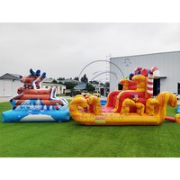 Château gonflable de Noël détachable en gros avec souffleur, pour usage commercial extérieur, fournisseur de location de matériel de fête