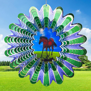 Molino de Viento Animado con Forma de Caballo, Esculturas de Viento Colgantes, Molinos de Viento 3D de Acero Inoxidable para Decoración de Jardín Exterior, Adorno de Patio - Product Image 1