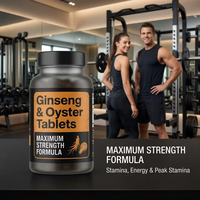 Comprimés de soutien à la vitalité masculine de marque privée, fabriqués en usine GMP, avec ginseng, huître, poudre de cerf, zinc et magnésium, 0,6 g par comprimé