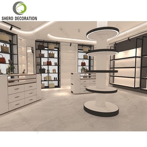 Présentoir de Luxe Autonome en Bois pour Sacs à Main avec Éclairage LED, Robuste, Dimensions Personnalisables, Finition Vernie, Design Cubique - Product Image 2