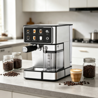 Machine à café expresso Anbolife à double chaudière avec thermocouple, écran tactile, mousseur à lait automatique, carafe à lait amovible, compatible OEM