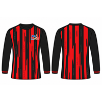 Maillot de football à manches longues pour homme avec col et motif ton sur ton pour les matchs à 5, commandes groupées disponibles