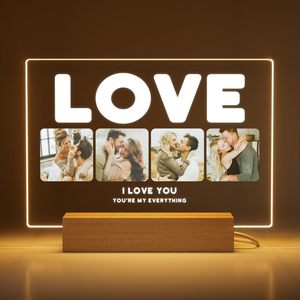 Cadres <span class=keywords><strong>photo</strong></span> personnalisés avec veilleuse, cadre <span class=keywords><strong>photo</strong></span> personnalisé, cadeaux d'anniversaire personnalisés <span class=keywords><strong>pour</strong></span> papa, bébé, enfants, famille - Product Image 1
