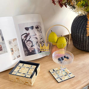 Posavasos Cuadrados de Ratán Modernos, Ecológicos y Hechos a Mano, Diseño Variado, Vajilla para Restaurante, Mesa de Café, Económicos - Product Image 6