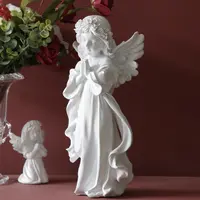 דמות קישוט שרף ילדה של לב פיסול שולחן למעלה קטן קישוט קישוט מלאך יפה אירופאי רטרו פרח פיות
