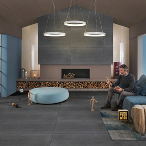 Modern Edgar Nero 600x1200mm Anti Slip Glossy Porcelain <b>Wall</b> And Floor Tiles - Product Image 6