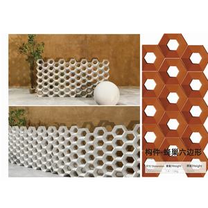 Bloques de Hormigón Resistentes a la Humedad para Interiores <span class=keywords><strong>y</strong></span> Exteriores, Bloques Huecos Hexagonales de Cemento para Muros Cortafuegos con Texturas Minimalistas - Product Image 1