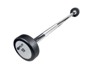 Barre d'haltères fixe en acier massif avec revêtement CPU, poids fixe de 20 kg, avec étiquettes de poids en métal pour salle de sport commerciale