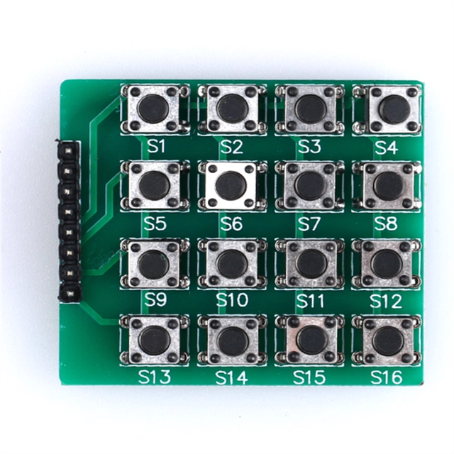 XLW Micro Switch 4X4 matrix Keyboard 16-button Single-chip Microcomputer External Expansion Keyboard Module
