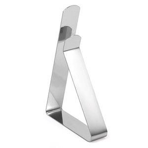 12 pinces à <span class=keywords><strong>nappe</strong></span> classiques en acier inoxydable de marque HY, pour table à manger, de bonne qualité - Product Image 2