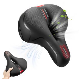 Sillín de <span class=keywords><strong>Bicicleta</strong></span> MTB Vintage de Cuero Vacuno con Calefacción y Asiento Confortable con Memoria - Diseño de Logotipos Negros <span class=keywords><strong>Wheelie</strong></span> de Funsea - Product Image 1