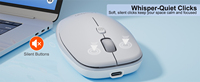 Souris optique sans fil silencieuse Anywhere1 - Récepteur USB et câble Type-C rechargeable, double mode 2.4G pour ordinateur portable/bureau