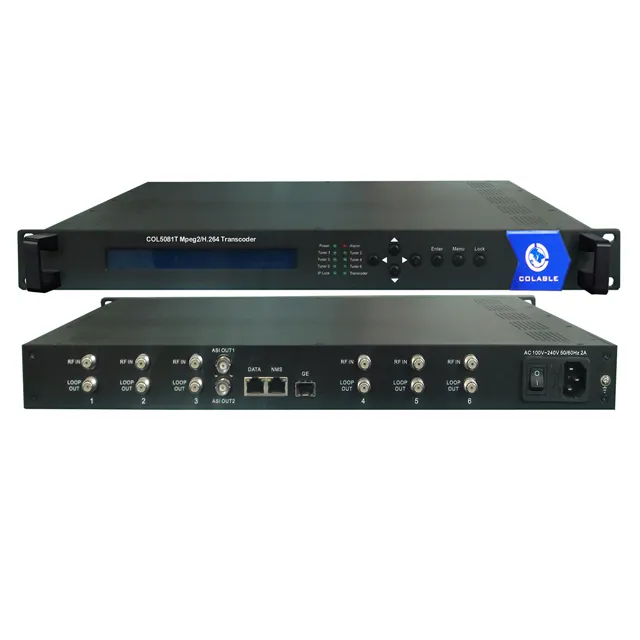 דיגיטלי CATV אודיו וידאו Transcoder 6 DVB-S2 & IP IPTV h.264 / MPEG-2 sd / hd IP Transcoder COL5081T