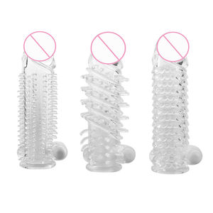 Männliches Sexspielzeug Penis verlängerung hülse Cock Extender Bequeme Scheide Kondome und Ringe - Product Image 1