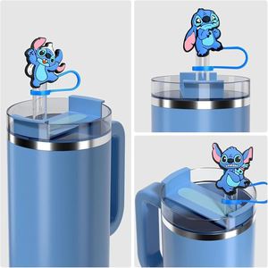 Vente directe usine – Capuchon de paille en silicone souple, mignon, rose, anti-poussière, recyclable et réutilisable, certifié CE/Lfgb, 10 mm, motif dessin animé Stitch - Product Image 2