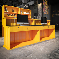 Comptoir de réception/caisse vintage rustique industriel pour salle de sport, KTV, restaurant BBQ, commerce de détail - Mobilier métallique rétro - Personnalisation OEM/ODM